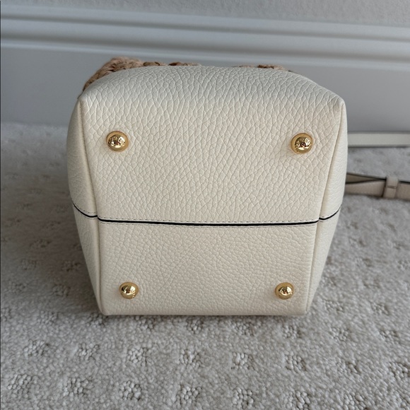 Strathberry Osette Raffia and Vanilla Leather Bucket Bag - like new - Picture 7 of 7